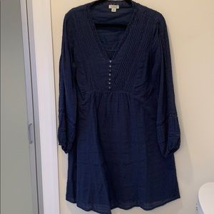 Navy Sundance button-front dress